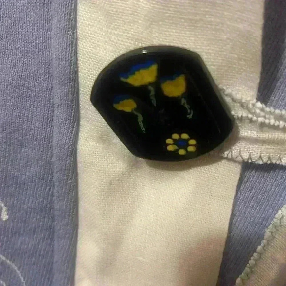 Kunkys hand  painted jacket beautiful size large  F - Picture 5 of 7